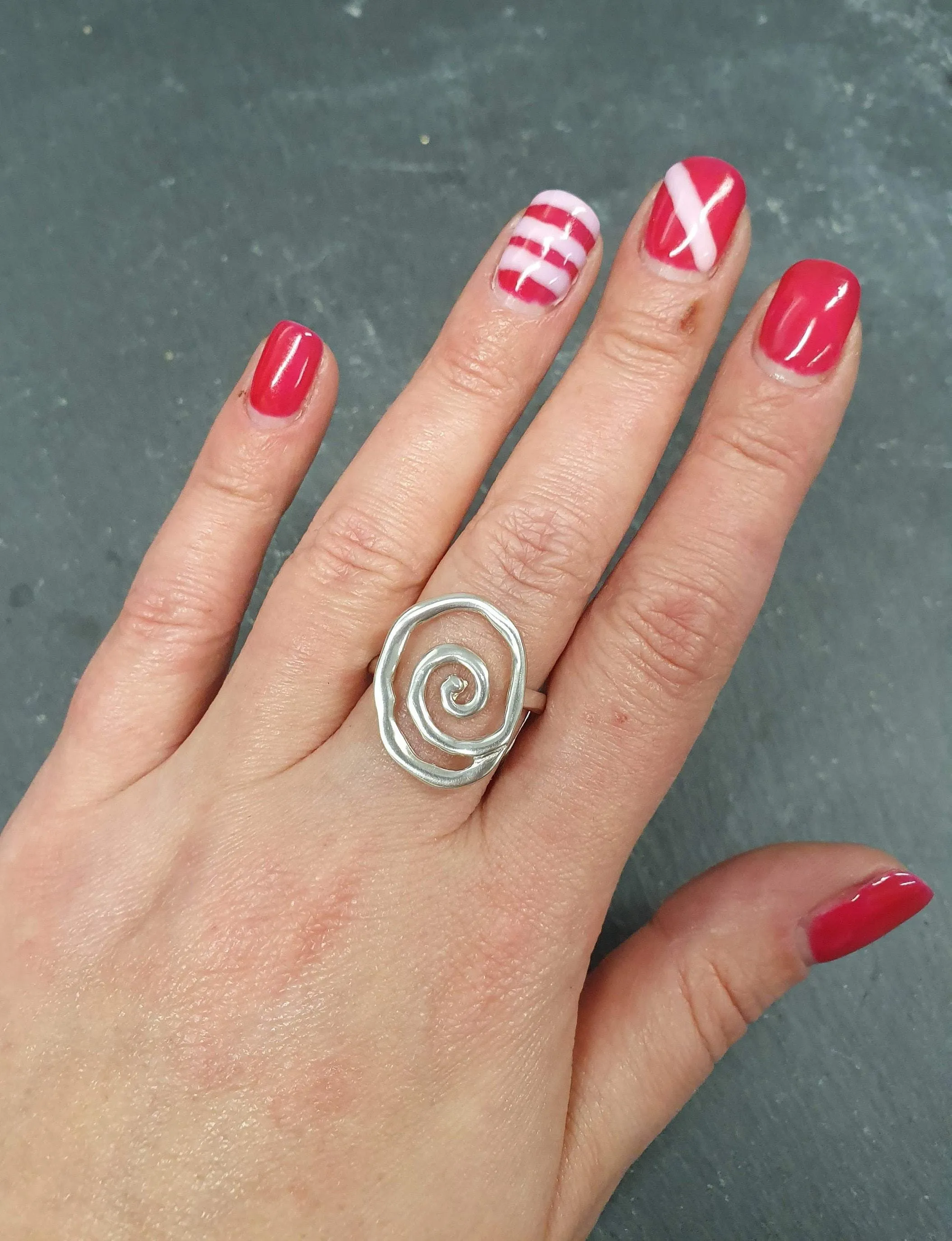 Silver Infinity Ring - Large Silver Swirl Ring - Silver Statement Ring