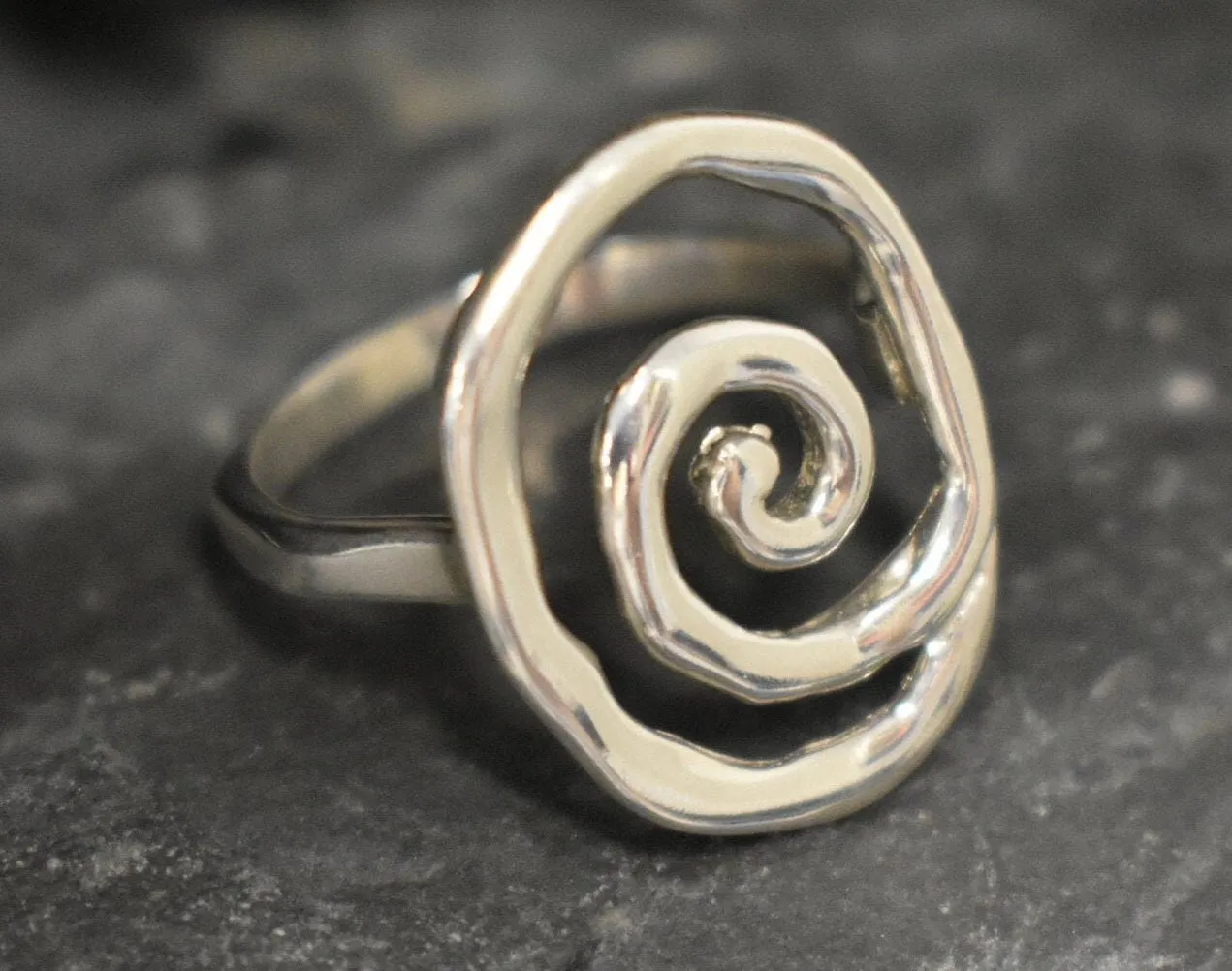 Silver Infinity Ring - Large Silver Swirl Ring - Silver Statement Ring