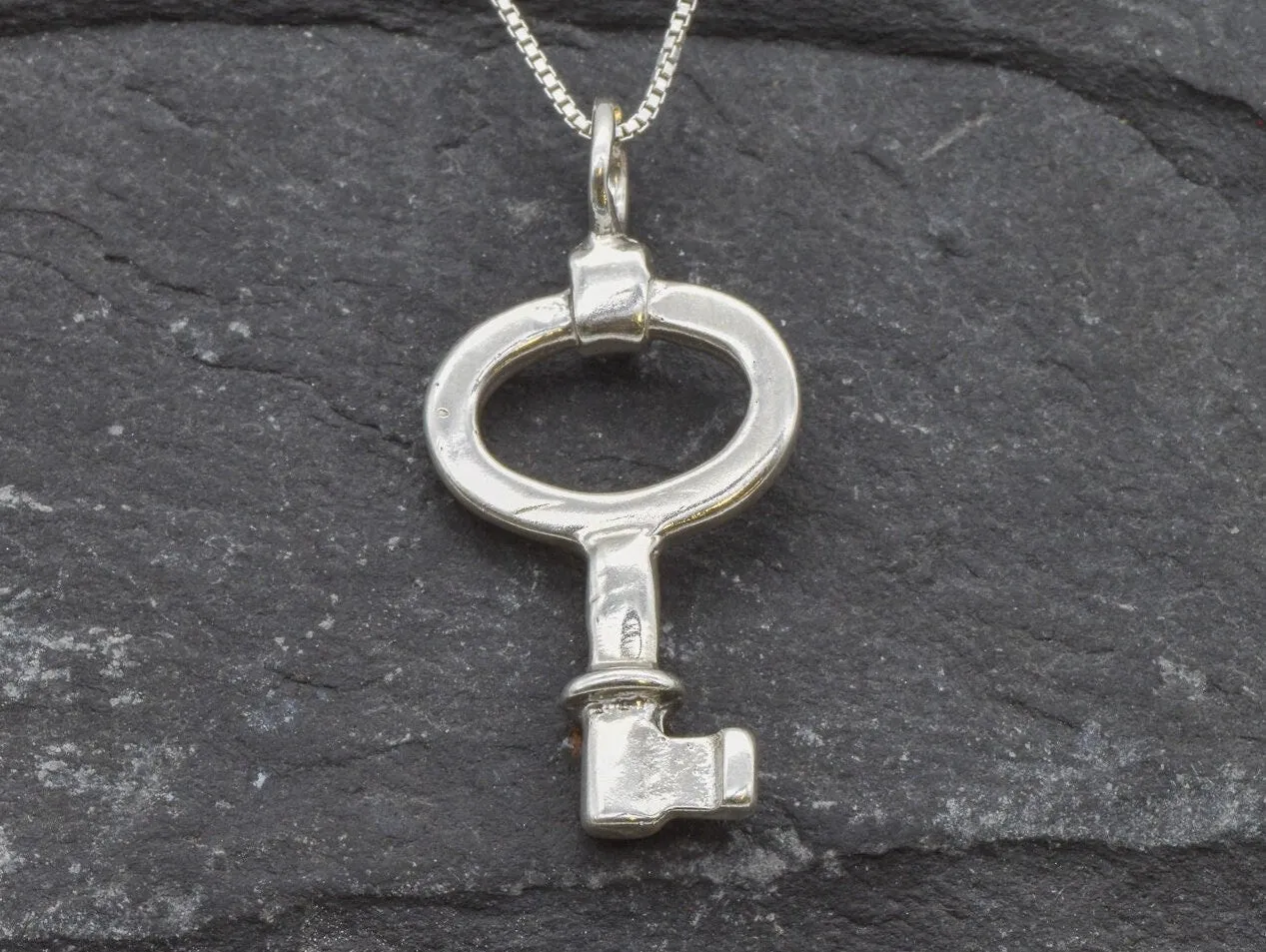 Silver Key Pendant - Key Necklace - Artistic Necklace