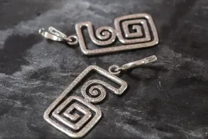 Silver Statement Earrings - Large Dangling Earrings - Silver Maze Earrings