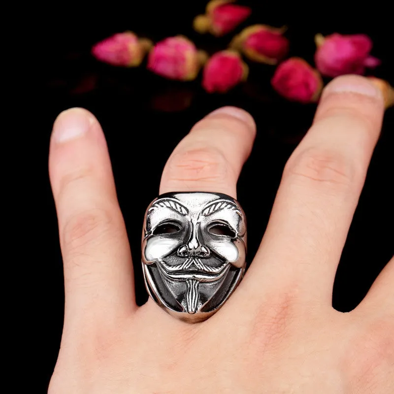 Stainless Steel Ring New V for Vendetta V Mask Ring Jewelry