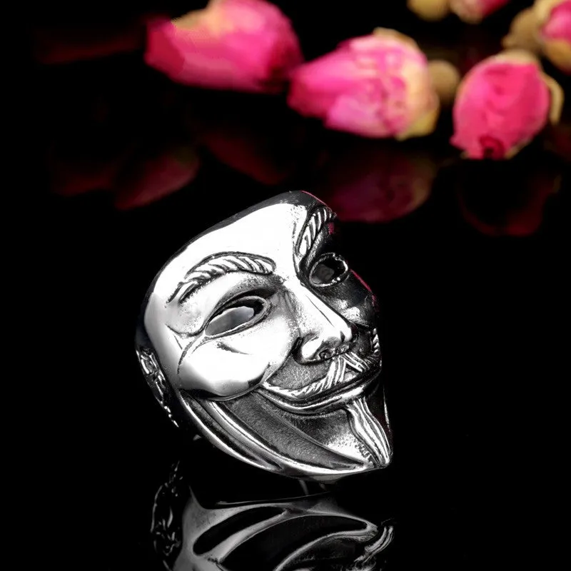 Stainless Steel Ring New V for Vendetta V Mask Ring Jewelry