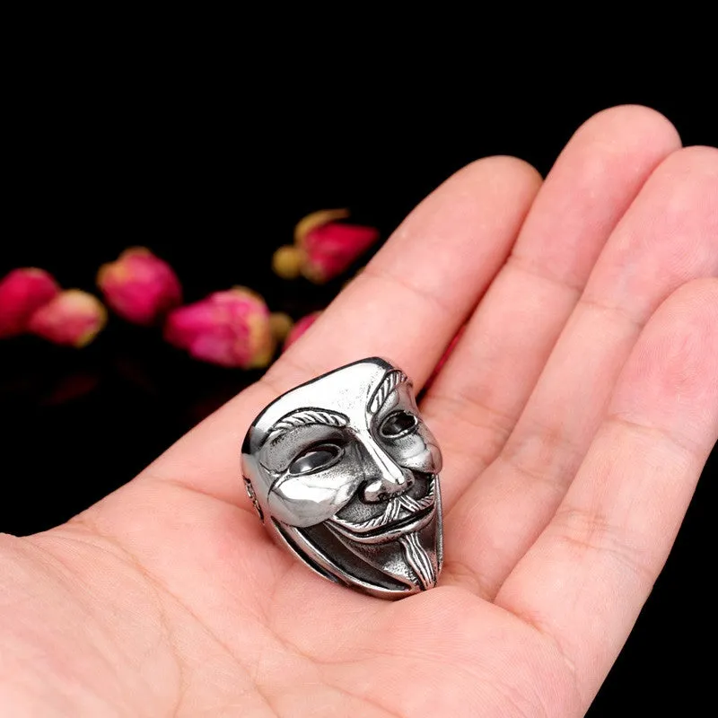 Stainless Steel Ring New V for Vendetta V Mask Ring Jewelry