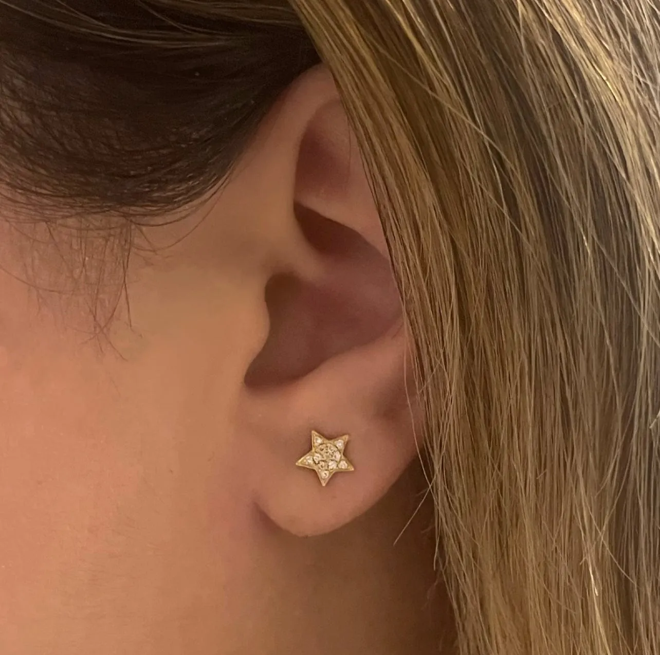 Star Diamond Stud Earrings