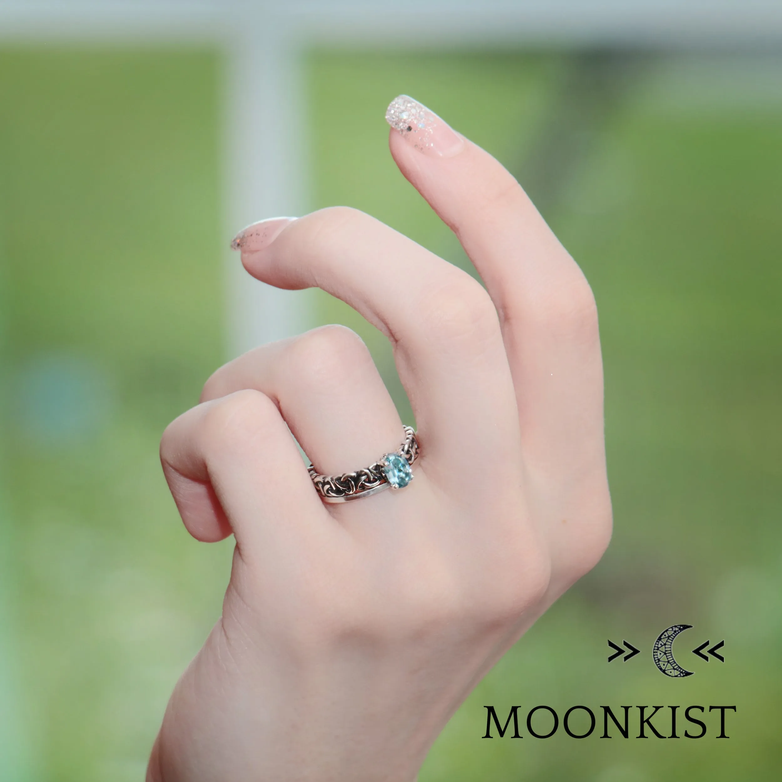 Sterling Silver Trinity Celtic Engagement Ring Set  | Moonkist Designs