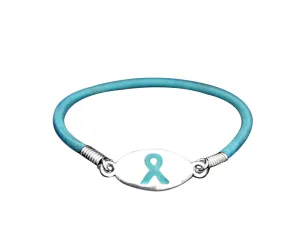 Teal Ribbon Awareness Stretch Bracelets