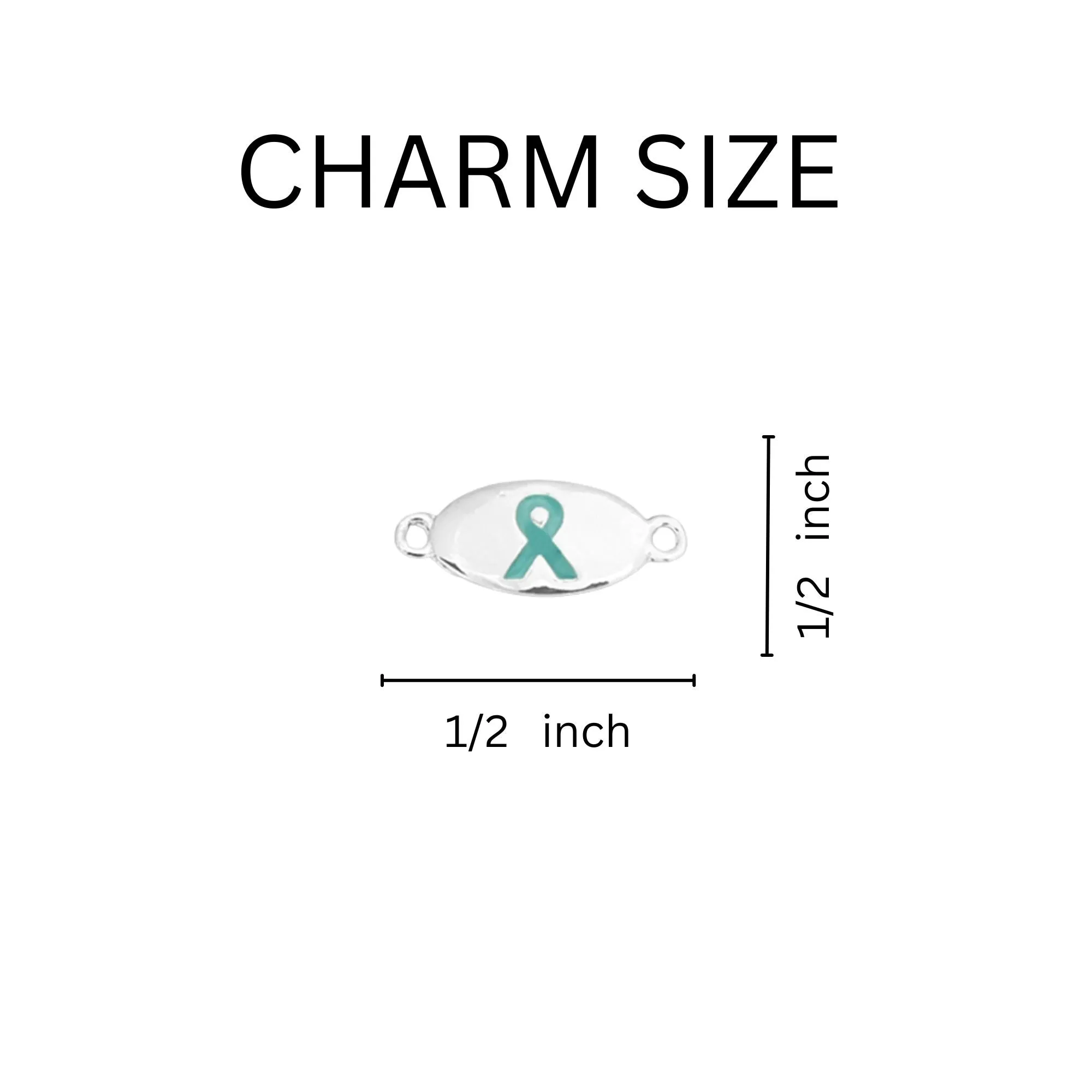 Teal Ribbon Awareness Stretch Bracelets