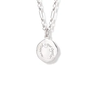 The World Is Your Oyster Quote Pendant Silver