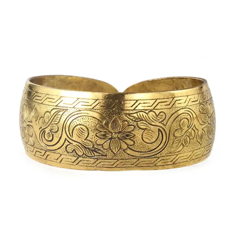 Tibetan Gold Boho Cuff Bracelet (6 Designs)