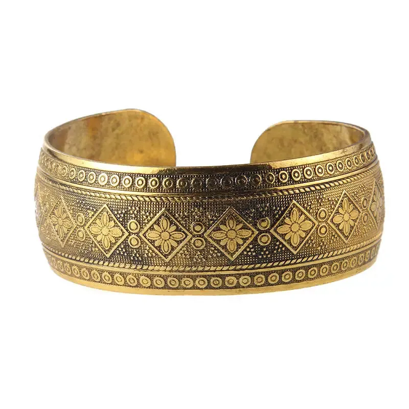 Tibetan Gold Boho Cuff Bracelet (6 Designs)