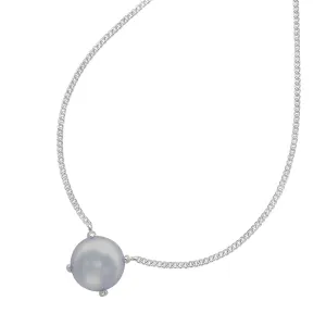 Timeless 10mm Dove Grey Freshwater Pearl Claw-Set Pendant