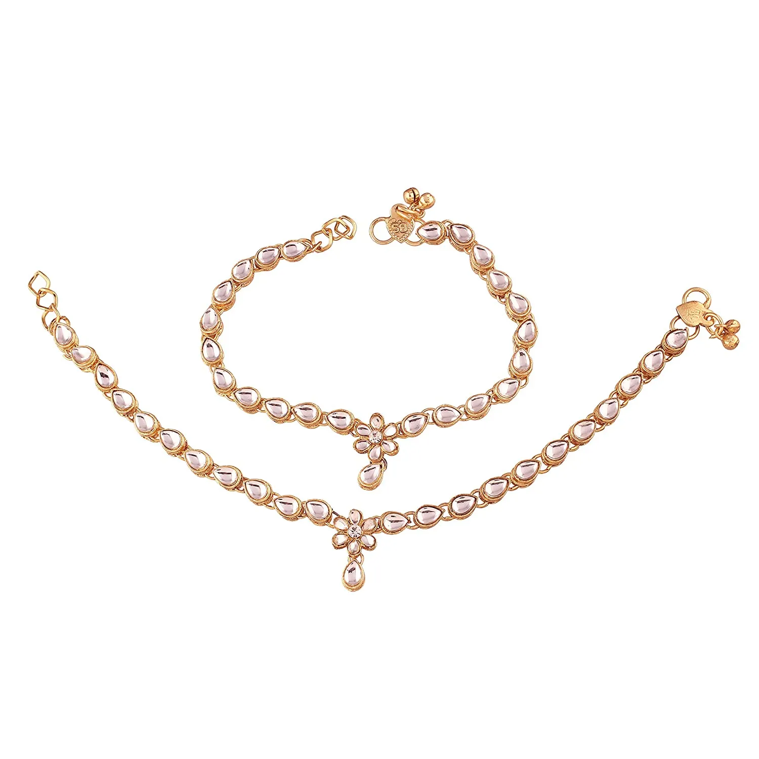 Traditional Gold Plated Kundan Anklets for Girls & Women