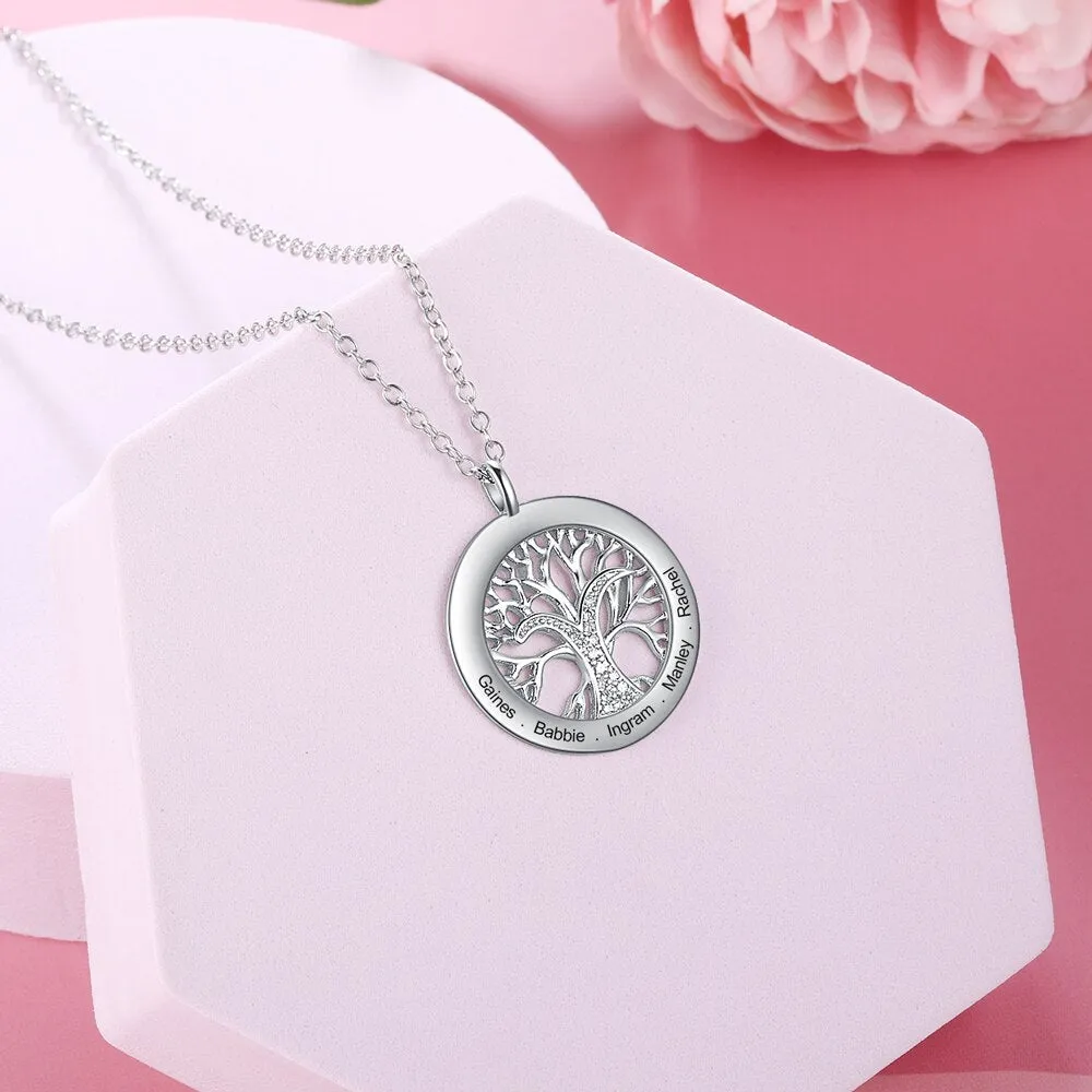 Tree Of Life Personalized Necklaces Family Jewelry Sliver Color Necklace&Pendant