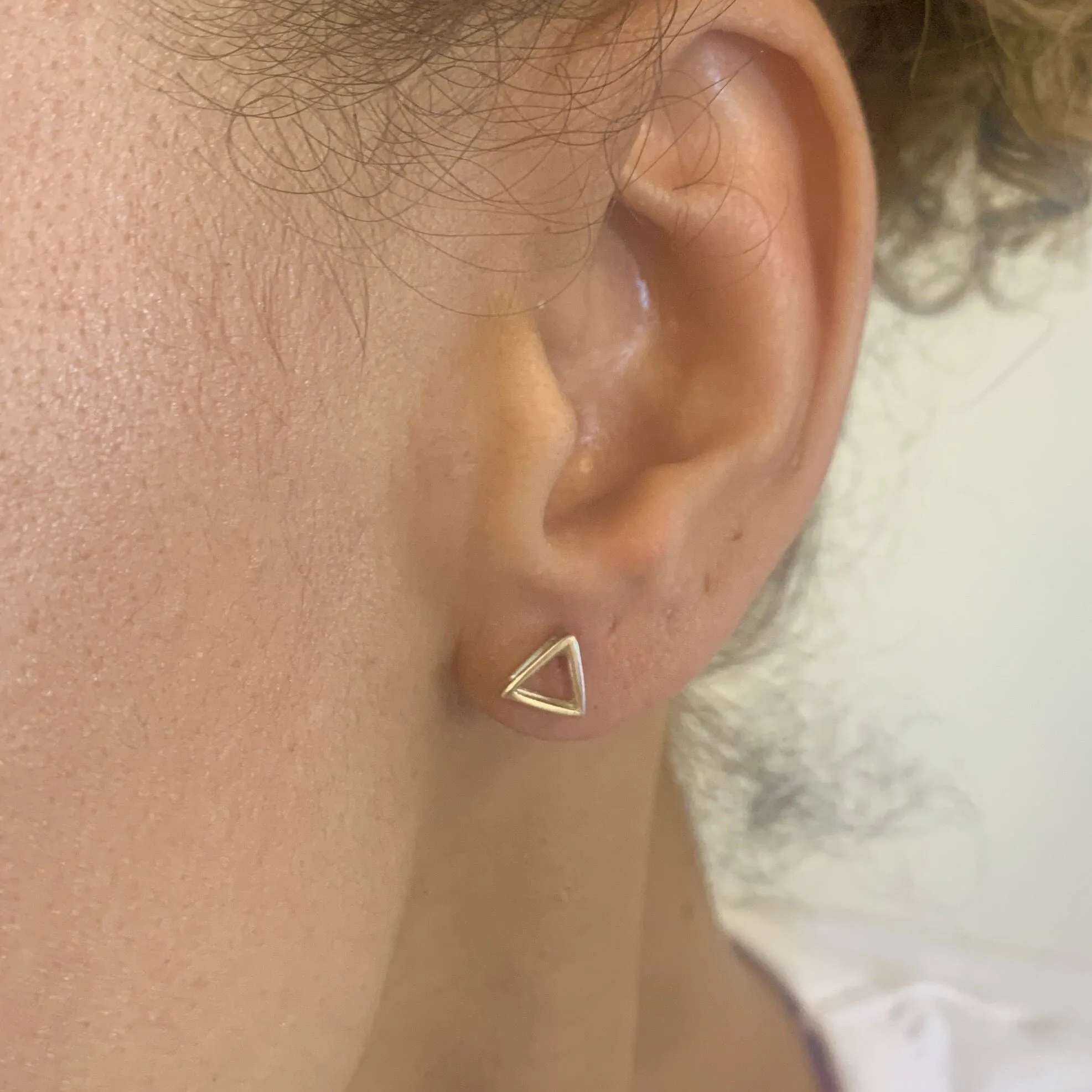 Triangle Studs - Open Triangle Earrings - Dainty Everyday Earrings