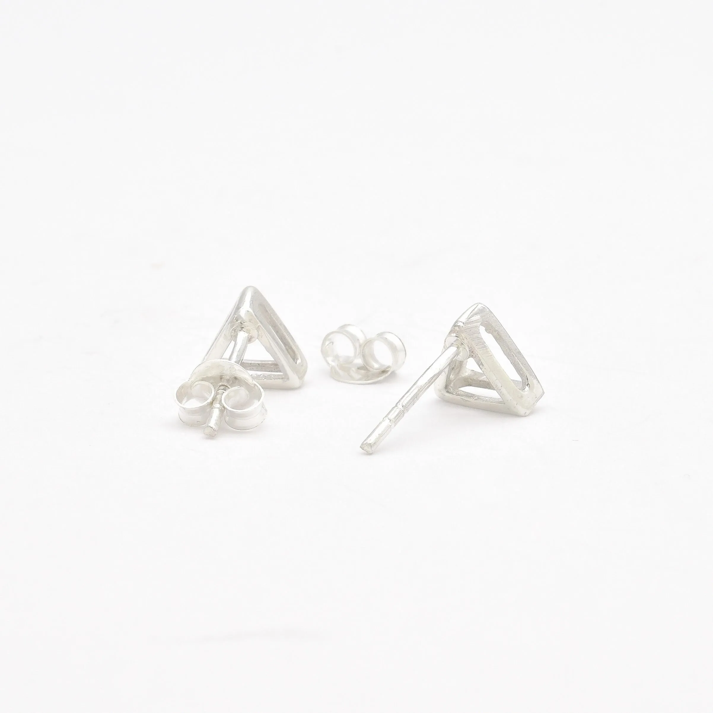 Triangle Studs - Open Triangle Earrings - Dainty Everyday Earrings