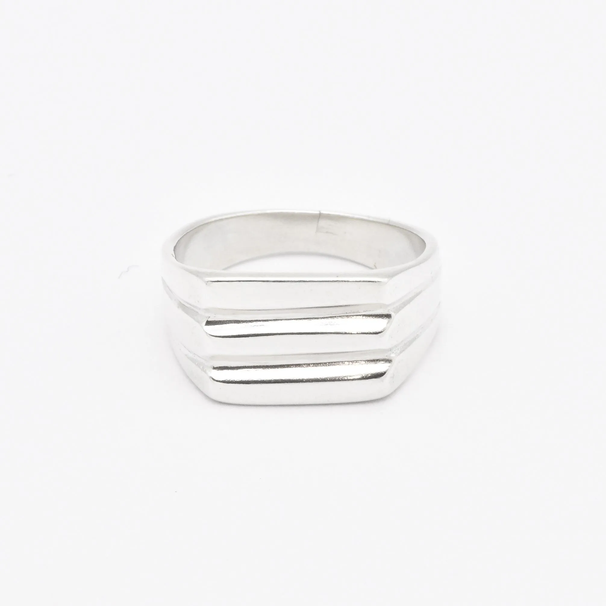 Triple Band Ring - Wide Silver Ring - Chunky Silver Ring