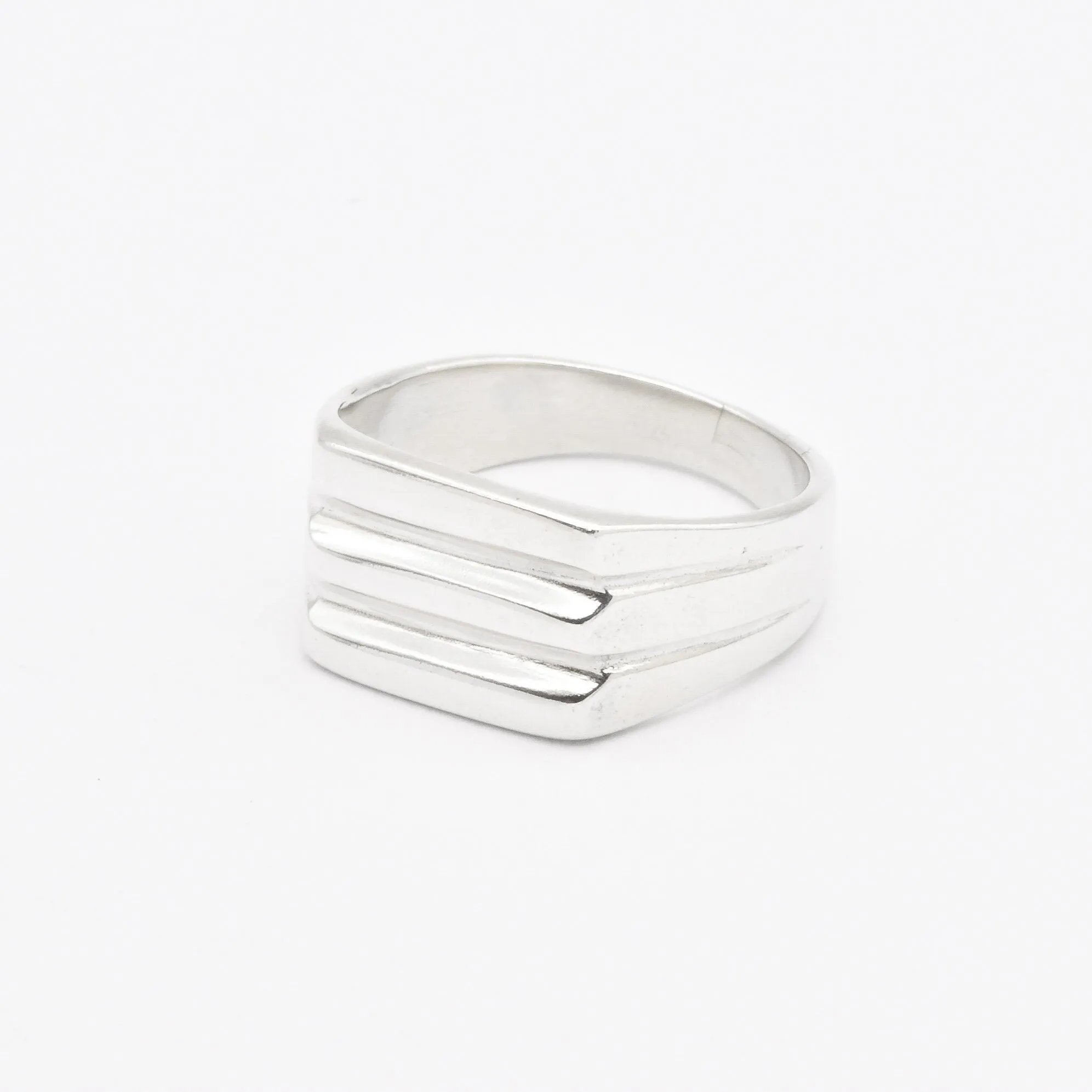 Triple Band Ring - Wide Silver Ring - Chunky Silver Ring