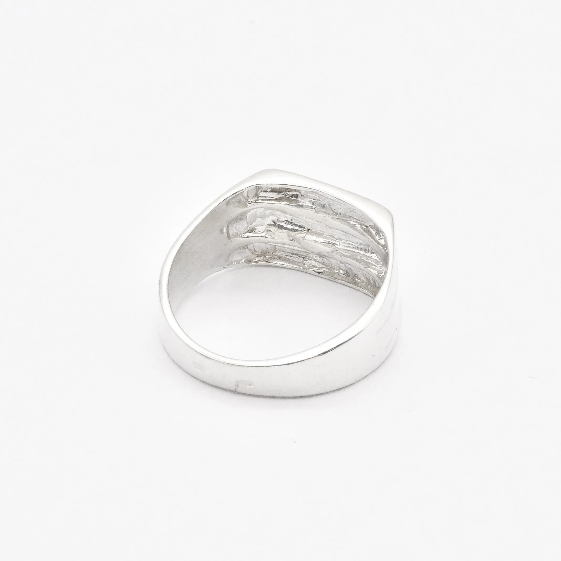 Triple Band Ring - Wide Silver Ring - Chunky Silver Ring