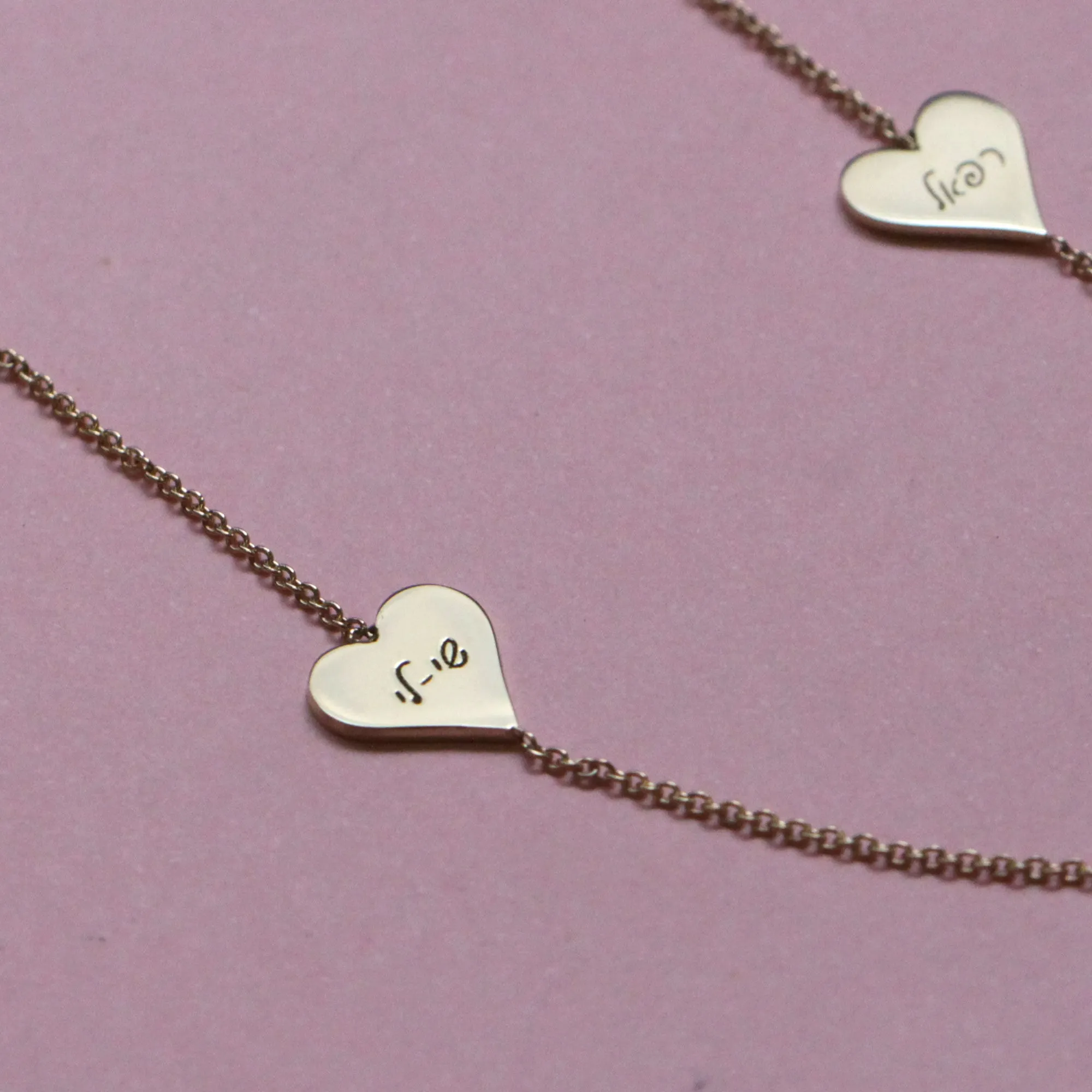 Two Engraved Hearts Necklace