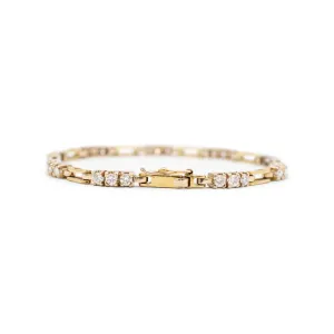 Vintage 18K Yellow Gold Diamond Link Bracelet