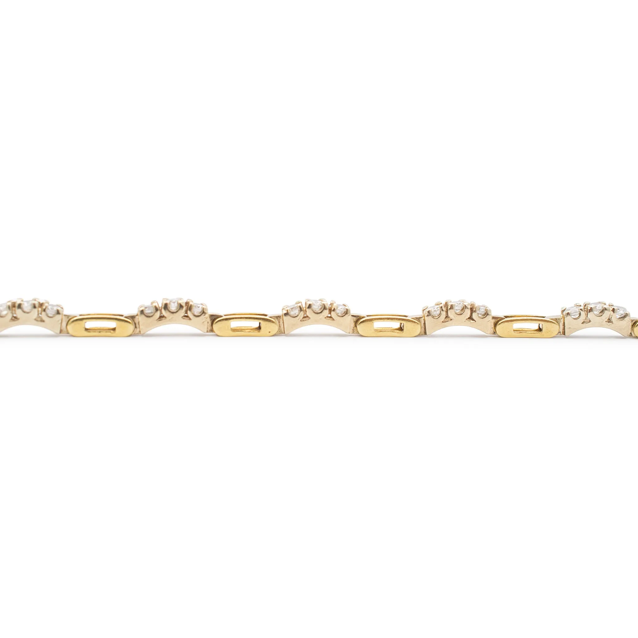 Vintage 18K Yellow Gold Diamond Link Bracelet