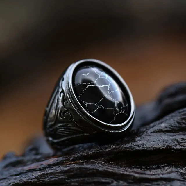 Vintage Oval Tiger Eye Brown Stones Ring