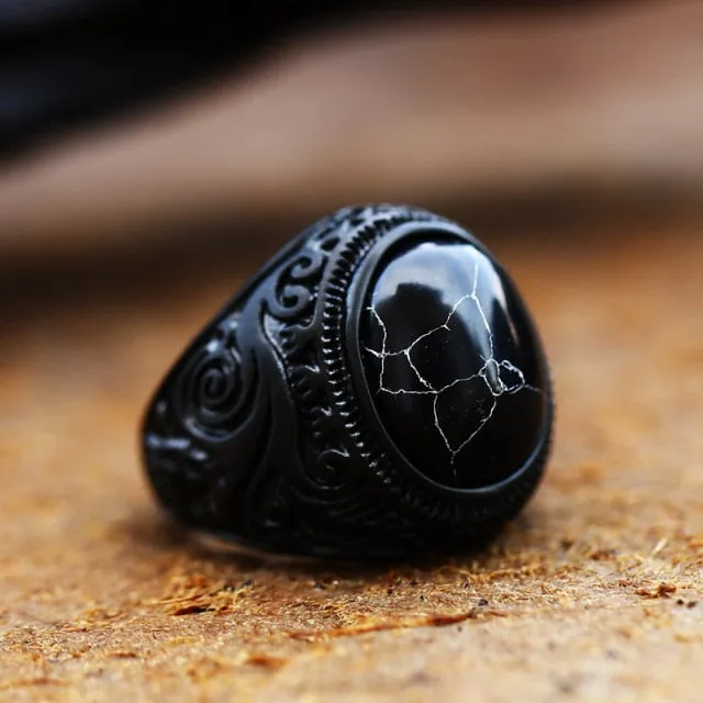 Vintage Oval Tiger Eye Brown Stones Ring