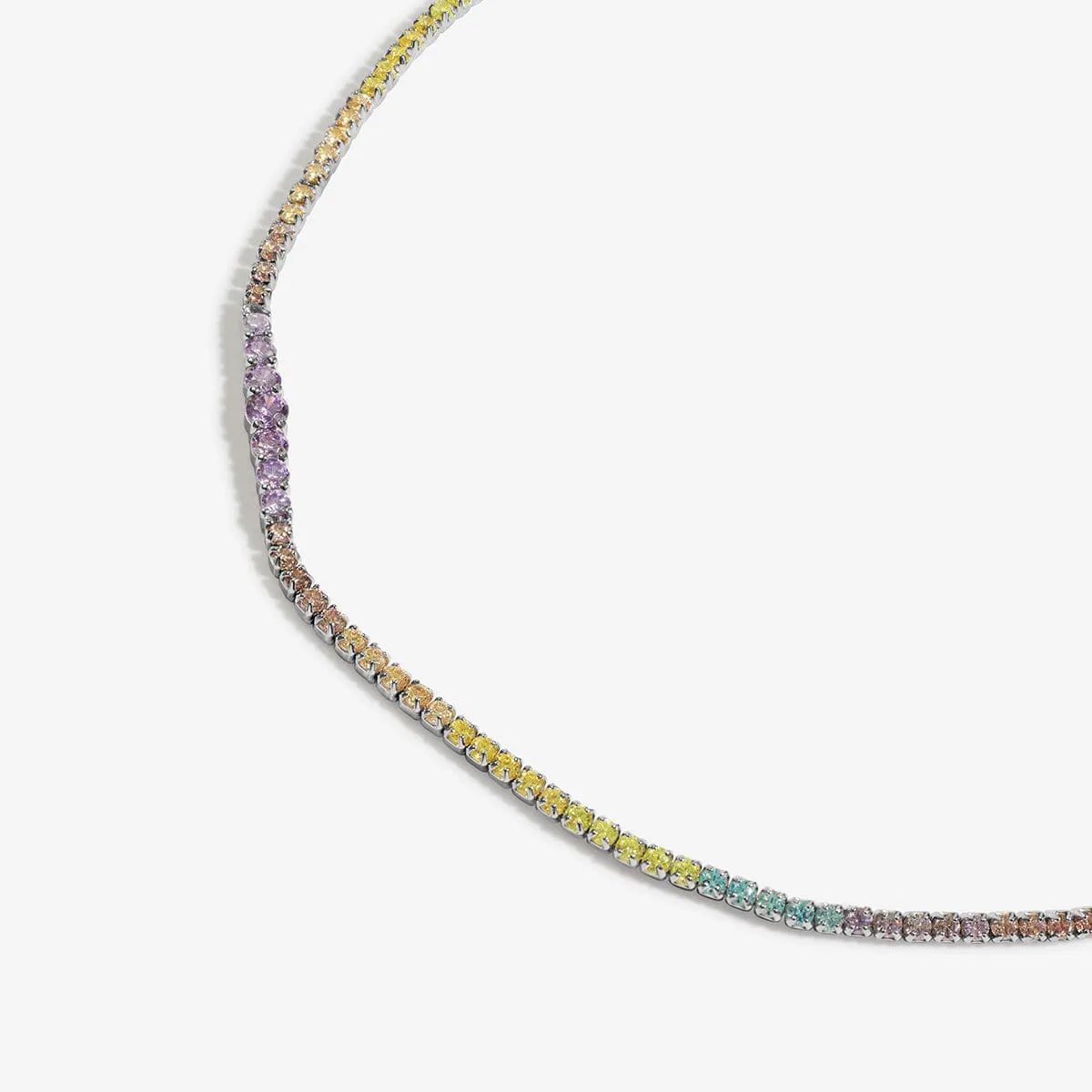 Ware rainbow tennis anklet