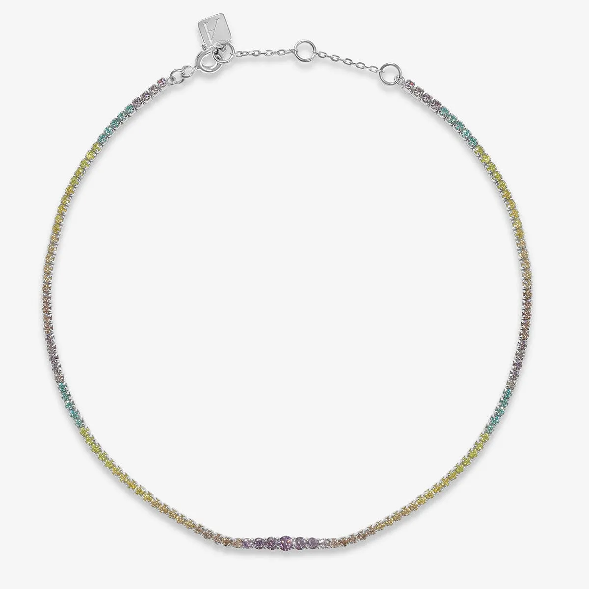 Ware rainbow tennis anklet