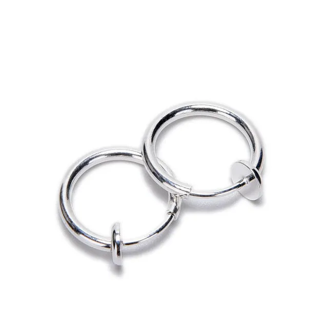 Wholesales 2016 New 2 PCS Clip on Boby Nose Lip Ear Fake Piercing Rings Stud Punk Goth False Hoop Earrings Septum 6 Colors