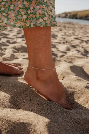 Wisteria London Sterling Silver Satellite Bead Anklet