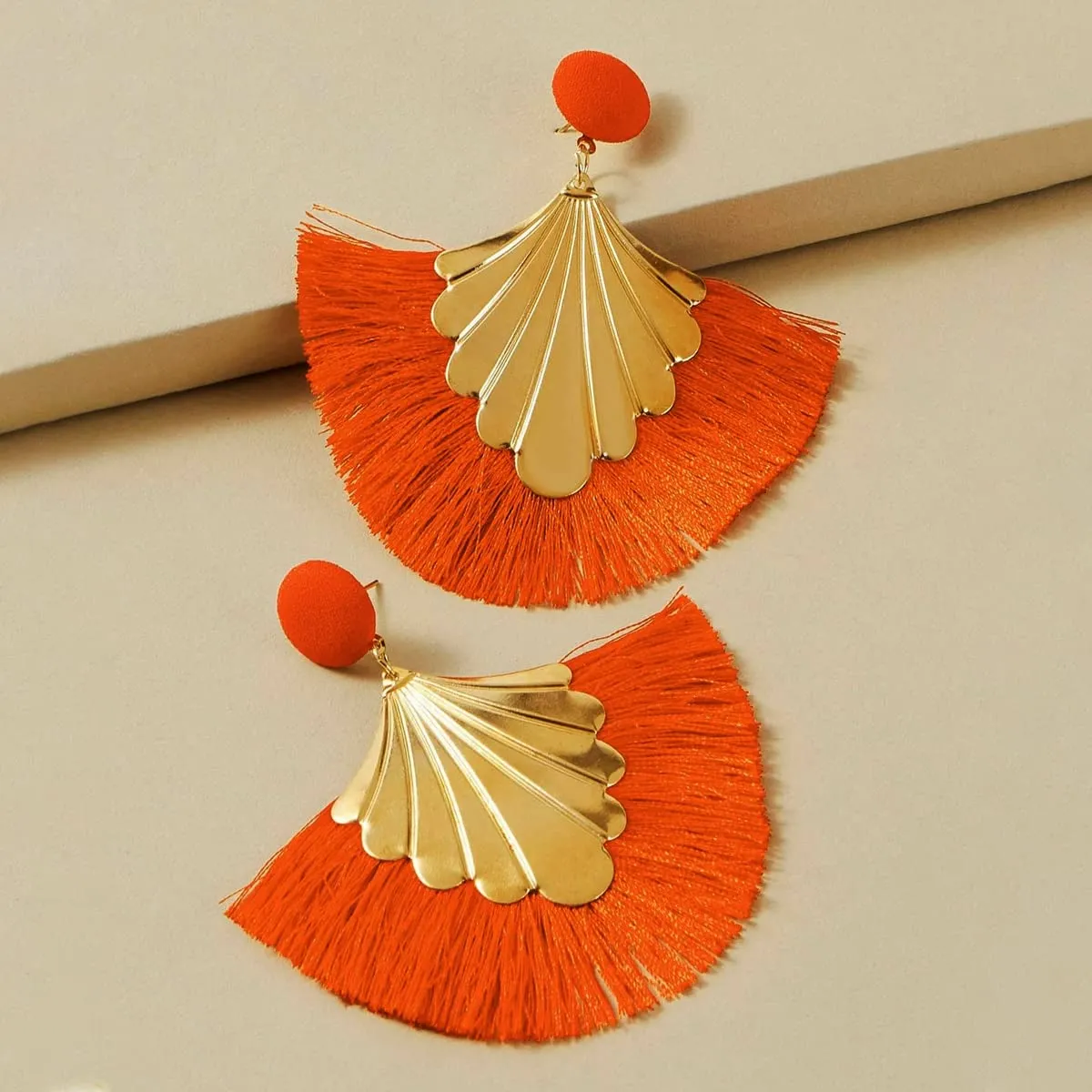 Yellow Chimes Earrings For Women Orange Color Thread Drop Earrings For Women and Girls