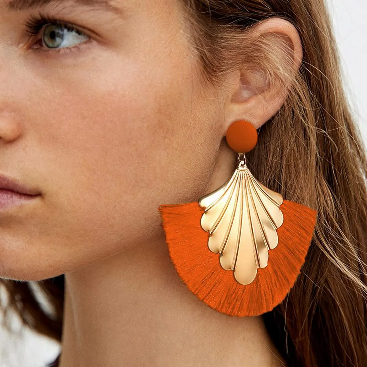 Yellow Chimes Earrings For Women Orange Color Thread Drop Earrings For Women and Girls