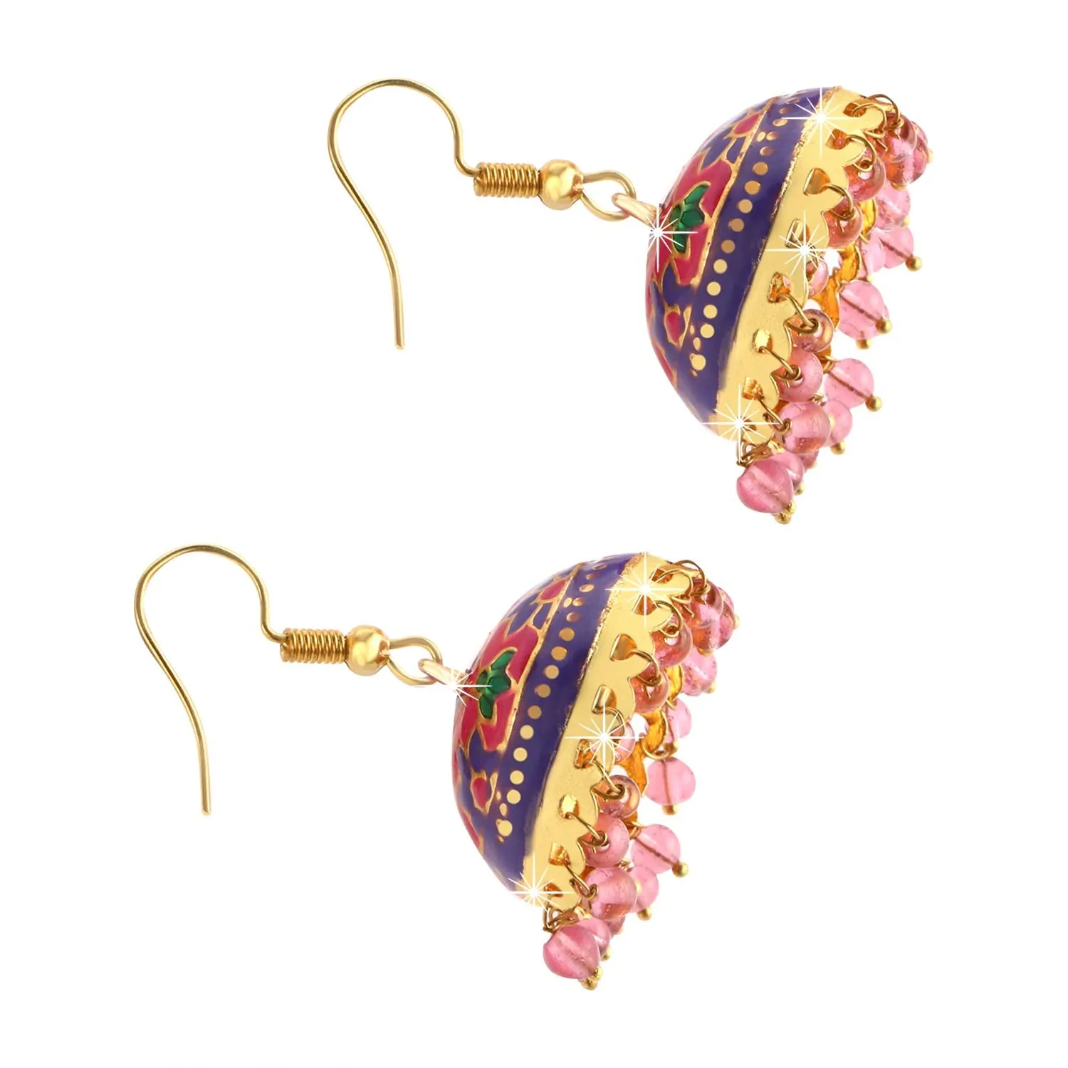 Yellow Chimes Traditional Artistic Handcrafted Meenakari Craftmanship Jhumki/Jhumka Earrings for Women and Girls