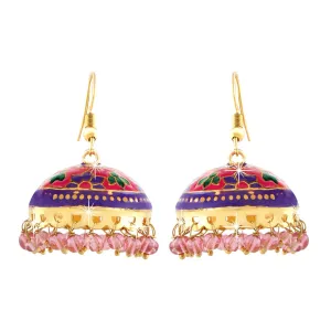 Yellow Chimes Traditional Artistic Handcrafted Meenakari Craftmanship Jhumki/Jhumka Earrings for Women and Girls