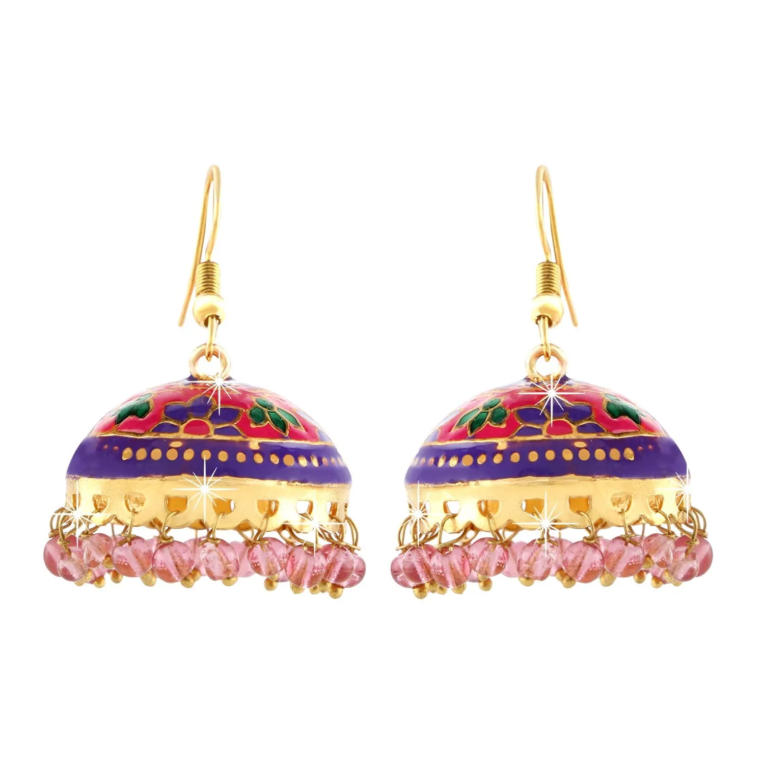 Yellow Chimes Traditional Artistic Handcrafted Meenakari Craftmanship Jhumki/Jhumka Earrings for Women and Girls