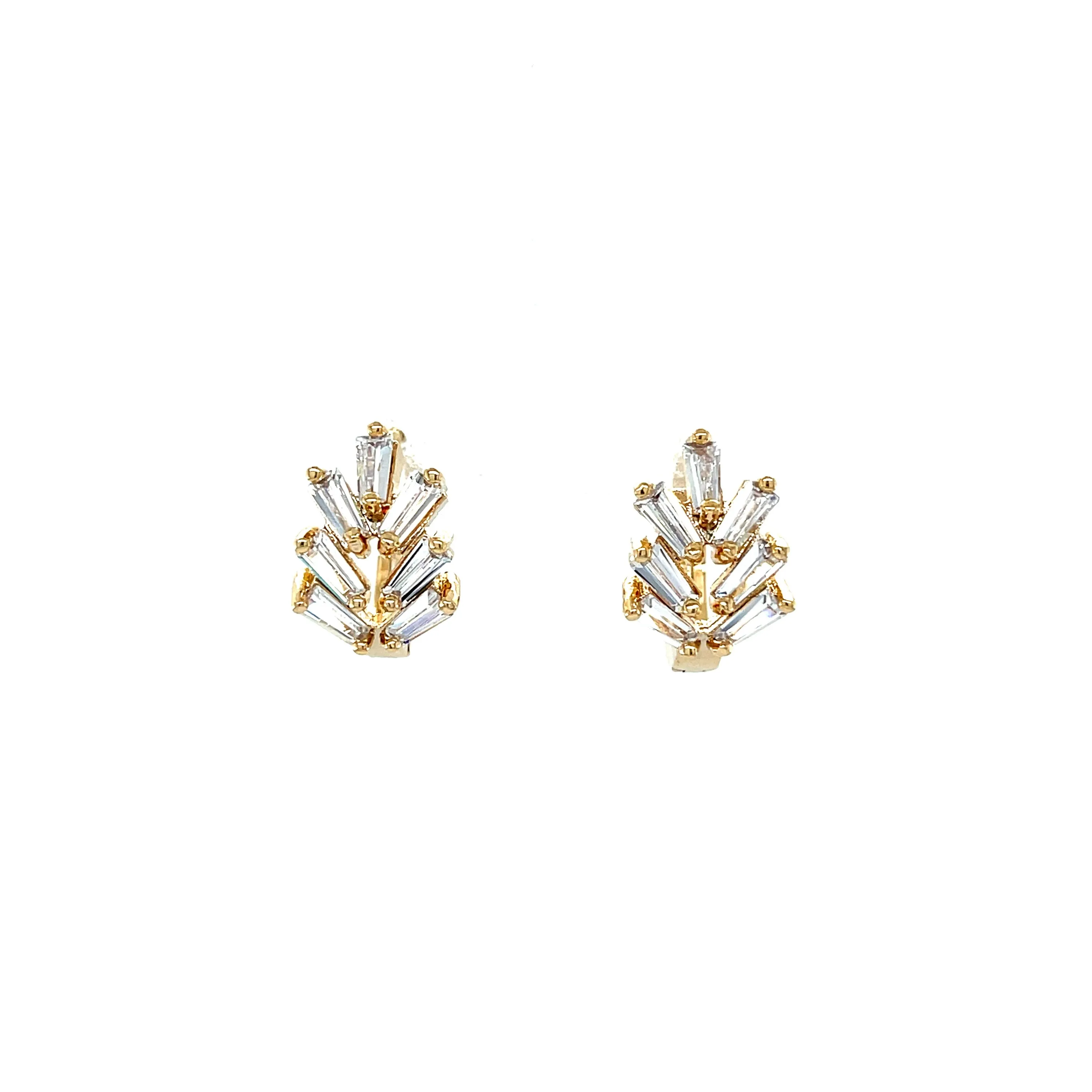 Zirconia Stones Huggies earrings 10k gold filled