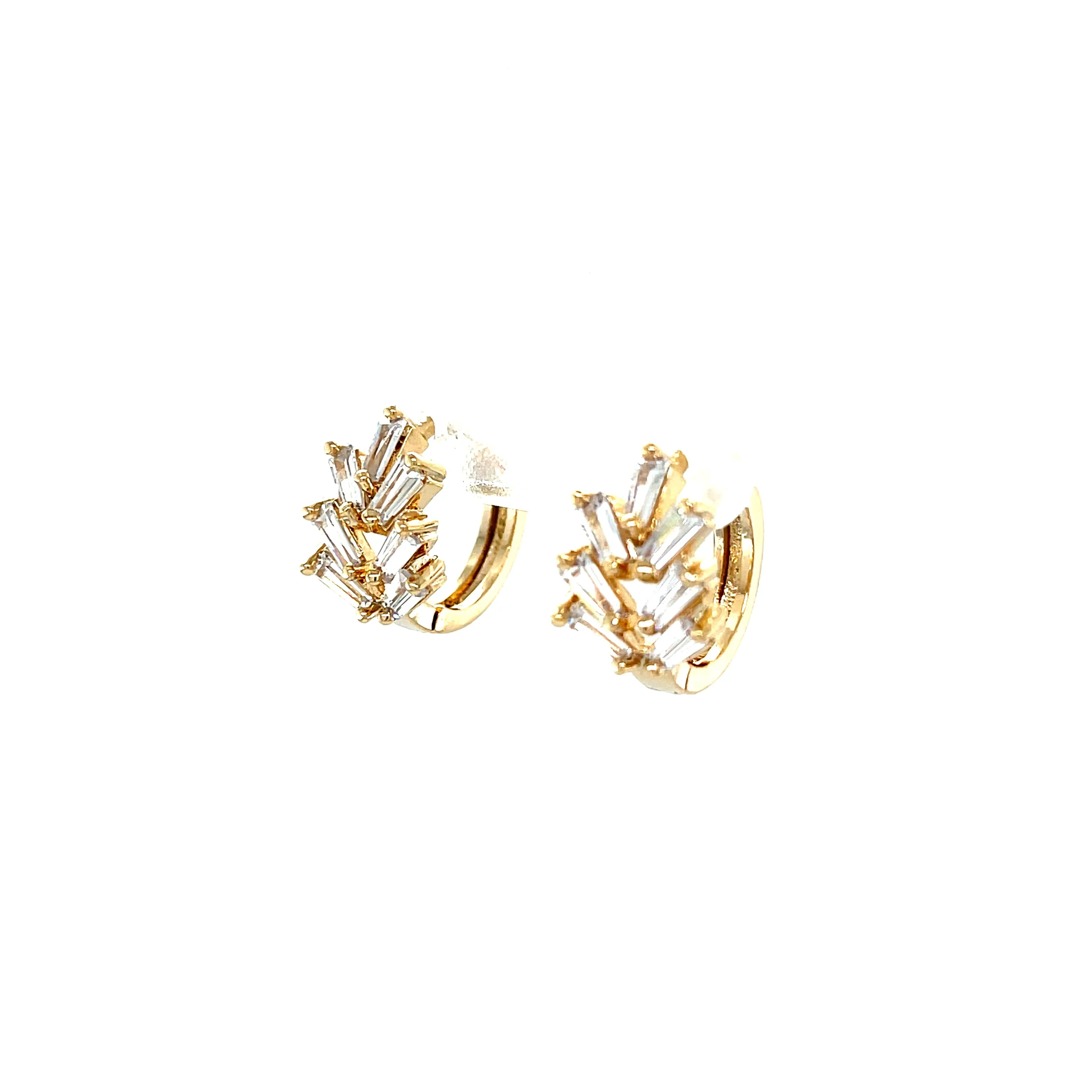 Zirconia Stones Huggies earrings 10k gold filled