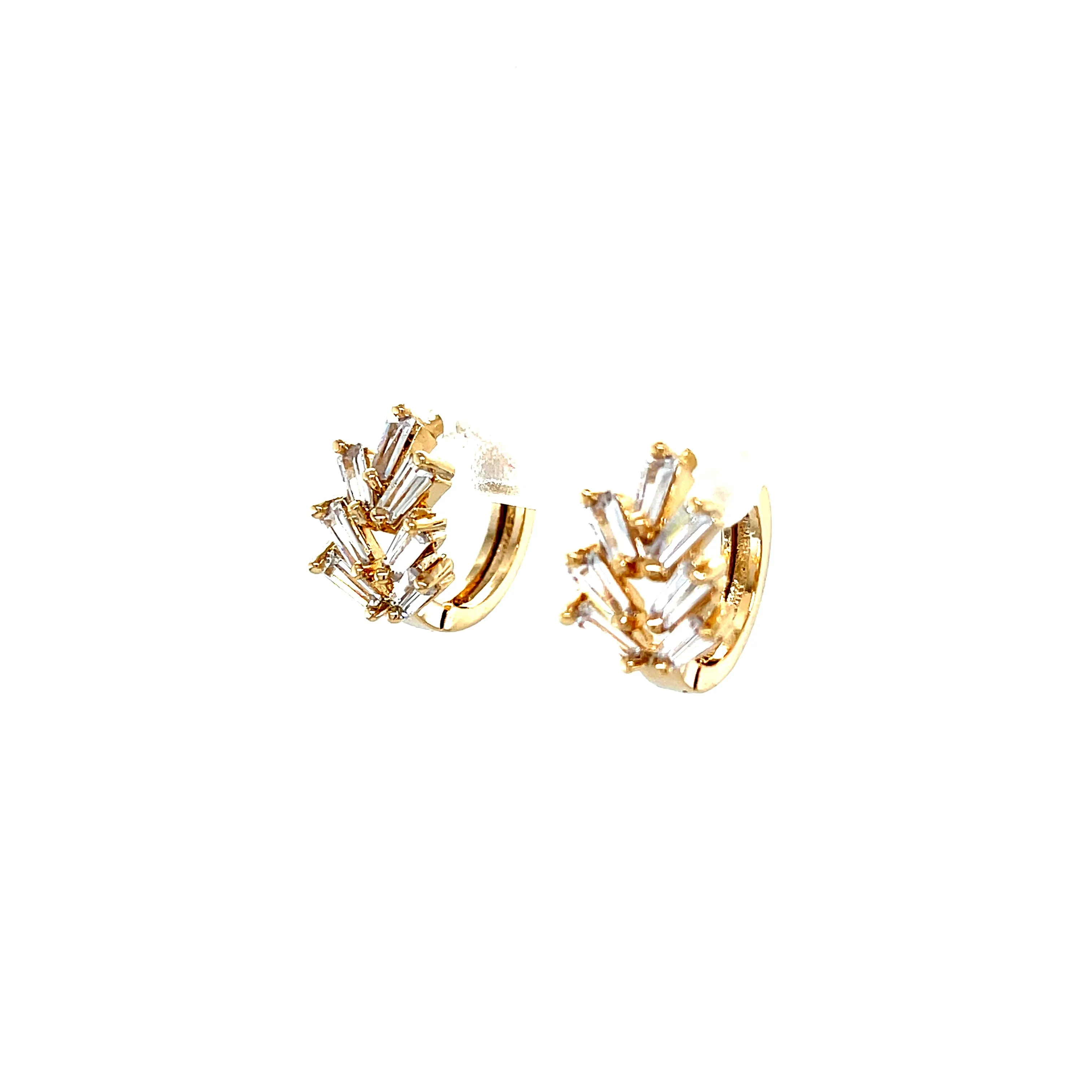 Zirconia Stones Huggies earrings 10k gold filled