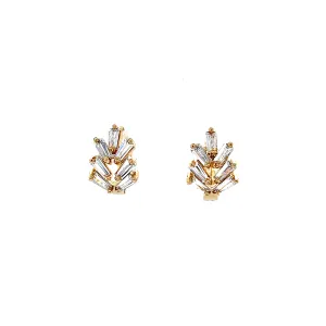 Zirconia Stones Huggies earrings 10k gold filled