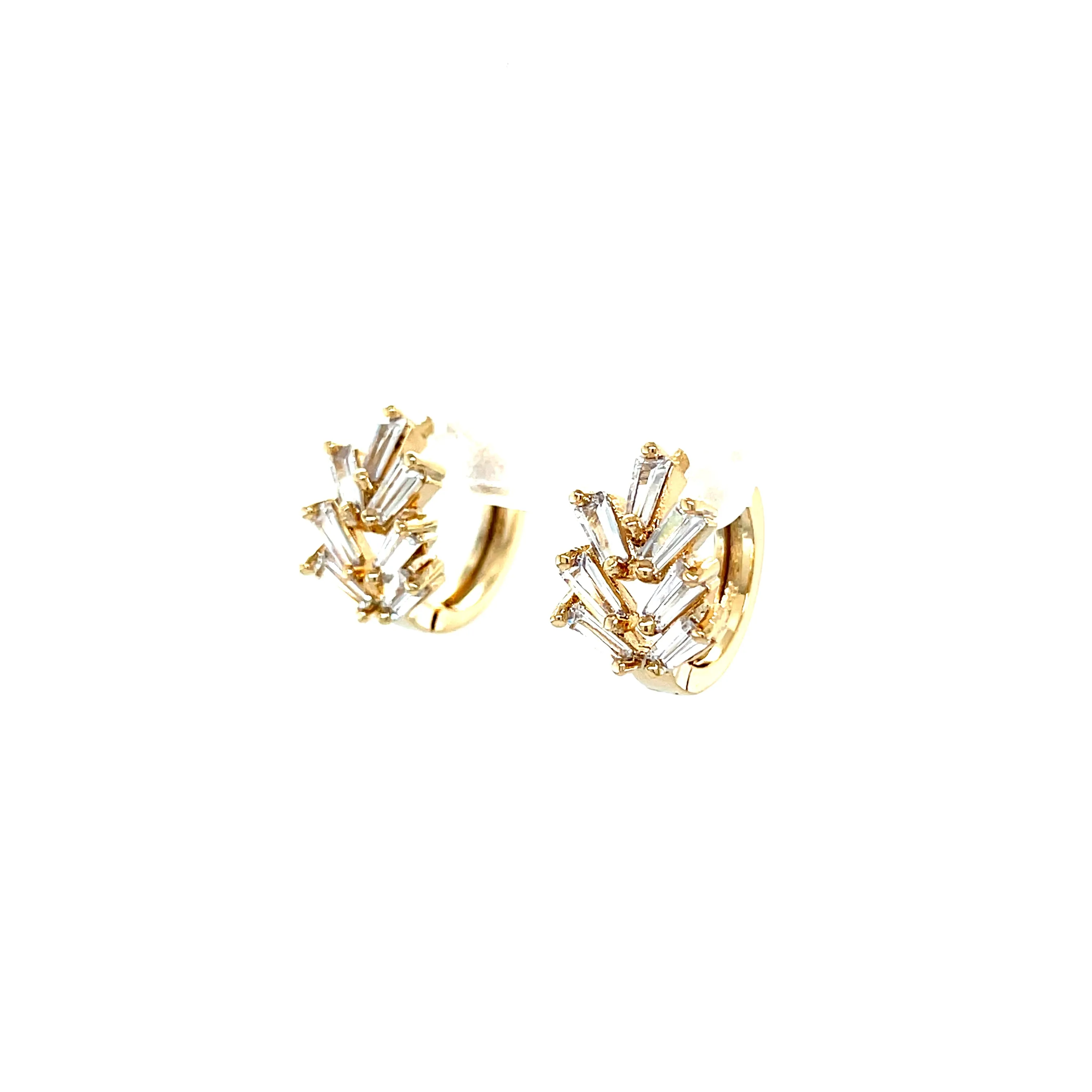 Zirconia Stones Huggies earrings 10k gold filled