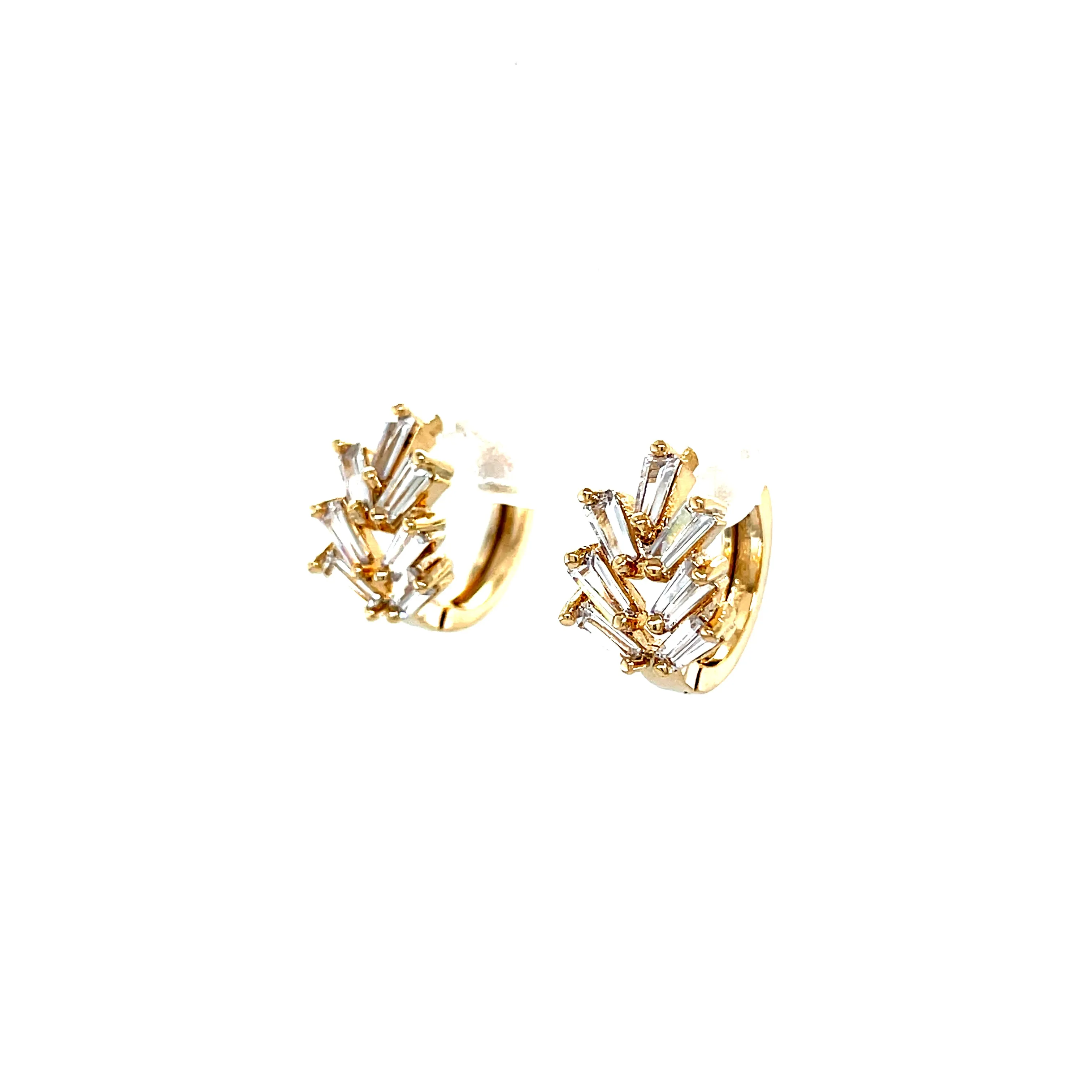 Zirconia Stones Huggies earrings 10k gold filled